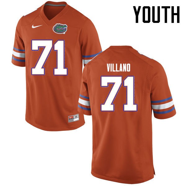 Florida Gators Youth #71 Nick Villano College Football Jerseys Orange